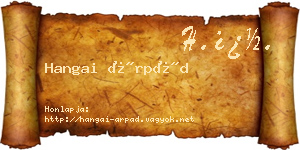 Hangai Árpád névjegykártya