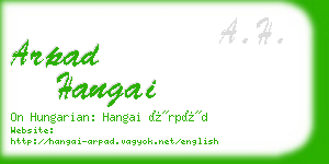 arpad hangai business card